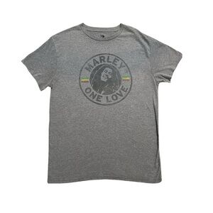 Bob Marley One Love Graphic Tee Shirt - Heather Gray